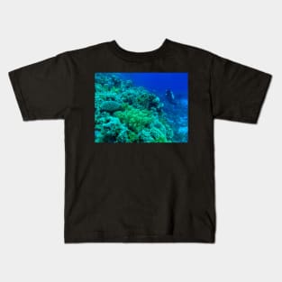 Coral reef and scuba diver Kids T-Shirt